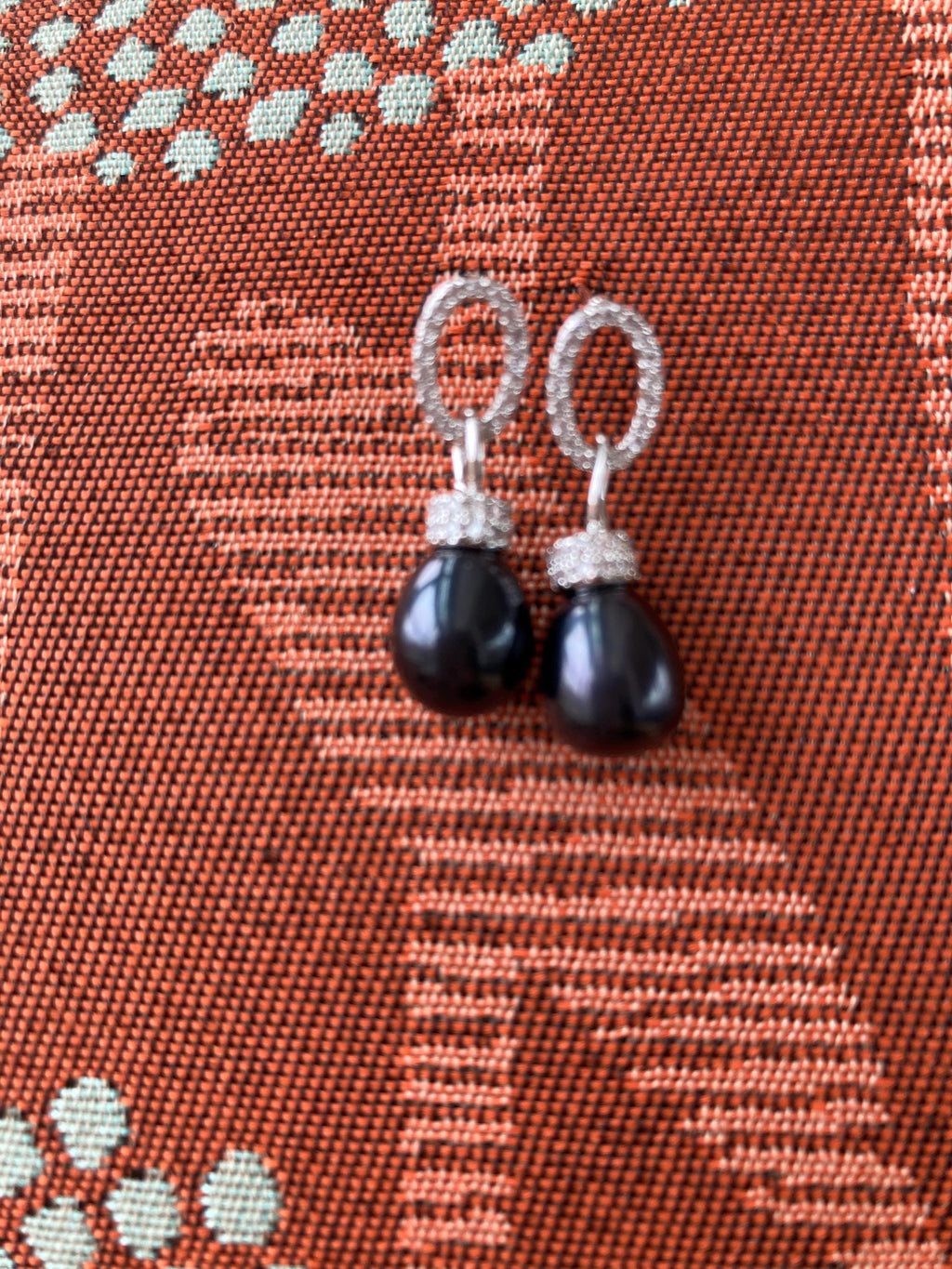 Austrian Black Pearl Earrings