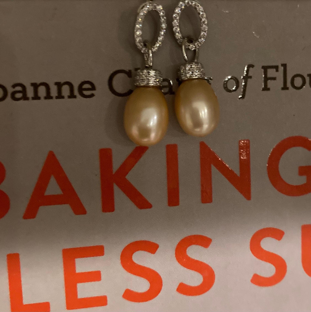 Austrian Pink Pearl Earrings