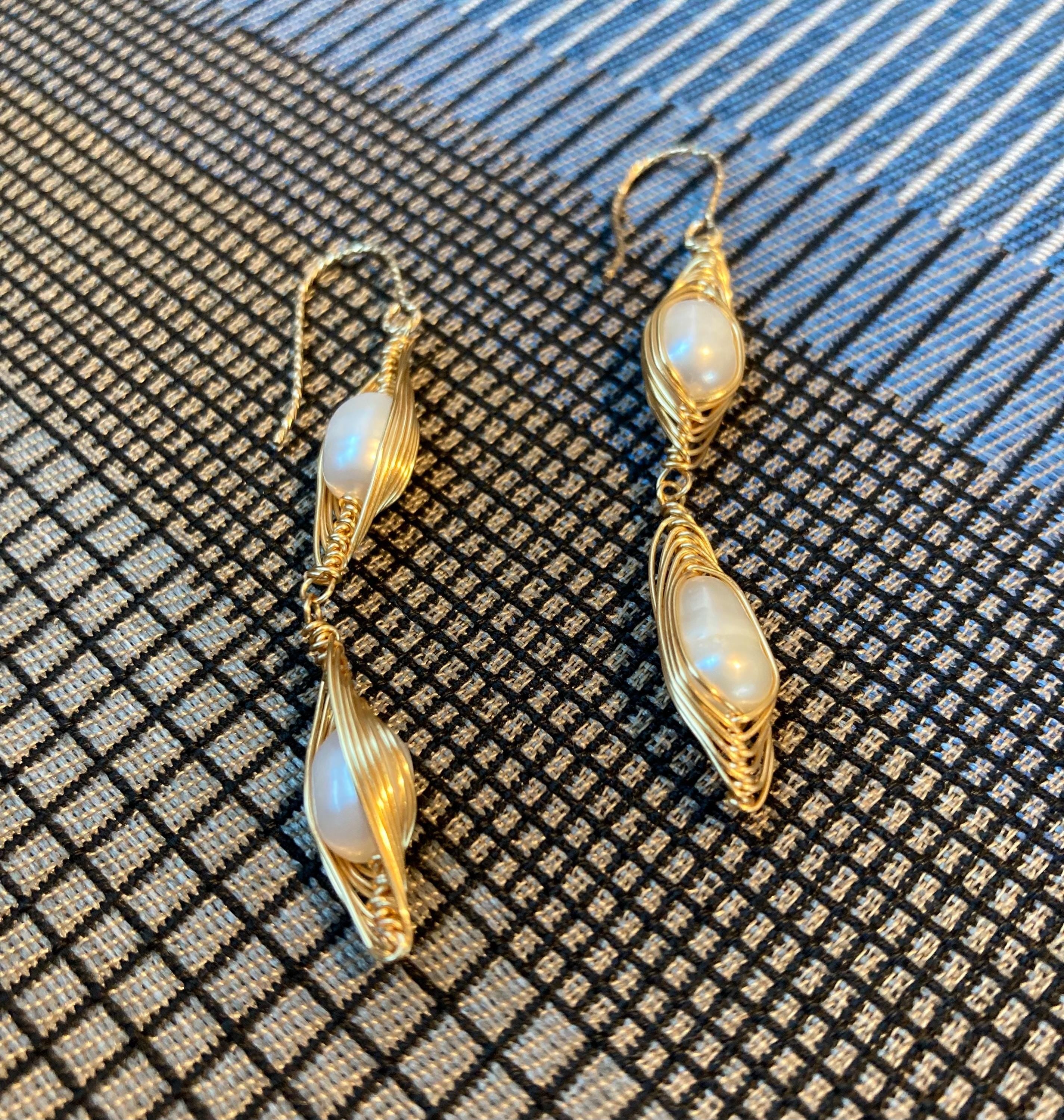 SIGNATURE Gallery TriBar Drop Pearl Earrings