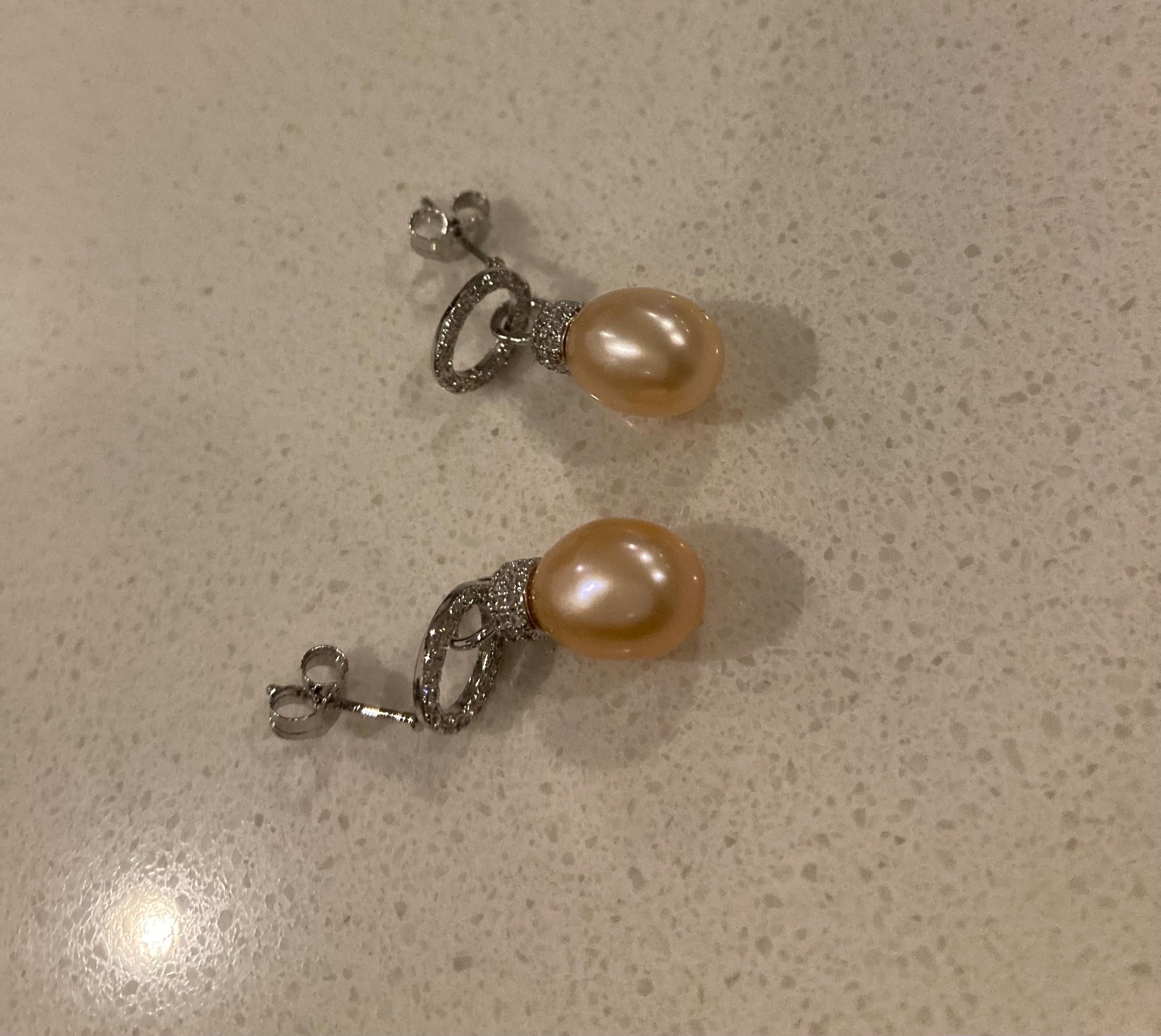 Austrian Pink Pearl Earrings