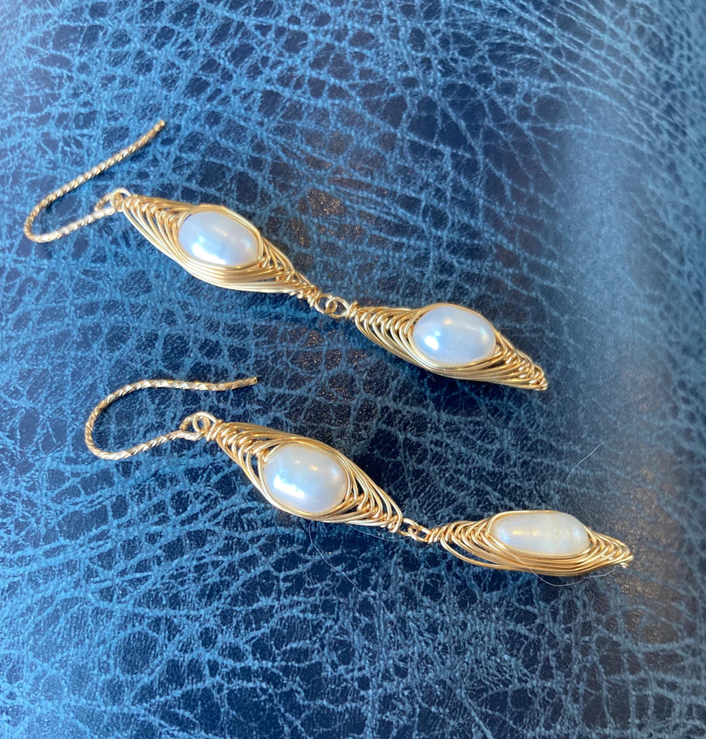 SIGNATURE Gallery TriBar Drop Pearl Earrings