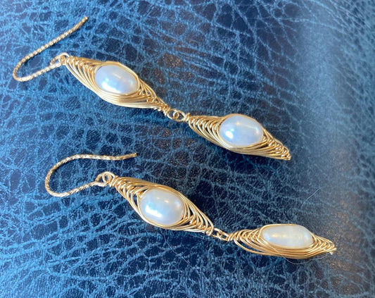 SIGNATURE Gallery TriBar Drop Pearl Earrings