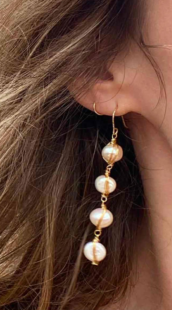 4 Tier Freshwater Pearl Earrings || SIGNATURE